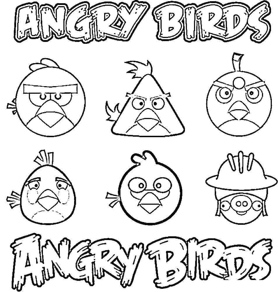Angry birds раскраски