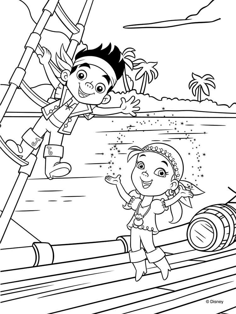 Раскраски. детские картинки для раскрашивания скачать - вид категории: джейк и пираты нетландии