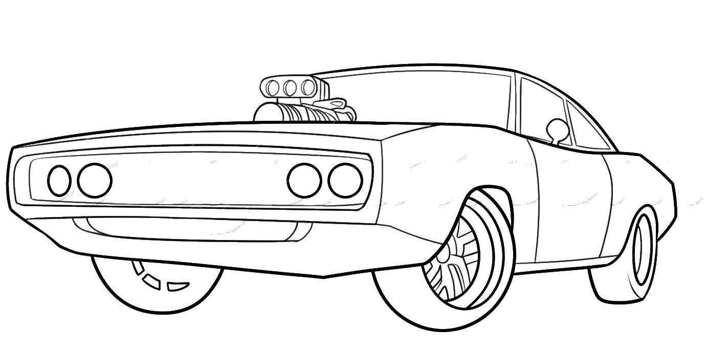 Раскраски машины Додж порадуют юных любителей современных автомобилей Скачать для детей раскраски машины Додж можно с нашего сайта совершенно бесплатно Приятное и полезное занятие для мальчиков - преобразование стильного Доджика на распечатанных в формате