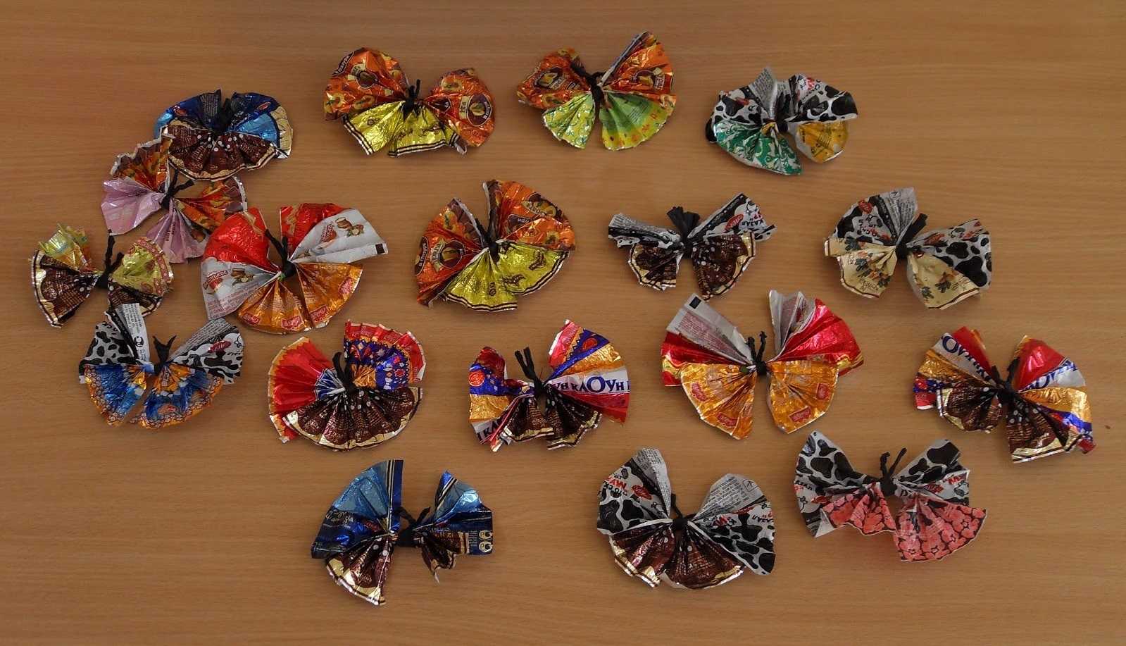 Поделки из фантиков от конфет своими руками - фото идеи применения фантиков