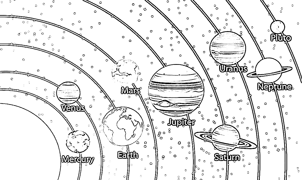 Раскраски Солнечная система понравятся всем детям, которые интересуются космосом и астрономией Выберите понравившиеся раскраски Солнечной системы, а затем скачайте или распечатайте их в формате А4