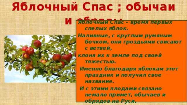 Яблочный спас на руси: традиции праздника